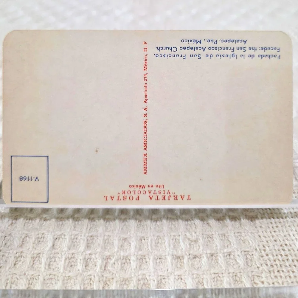 Vintage 1970s San Francisco Acatepec Church Mexico AMMEX Vistacolor Postcard UNP
